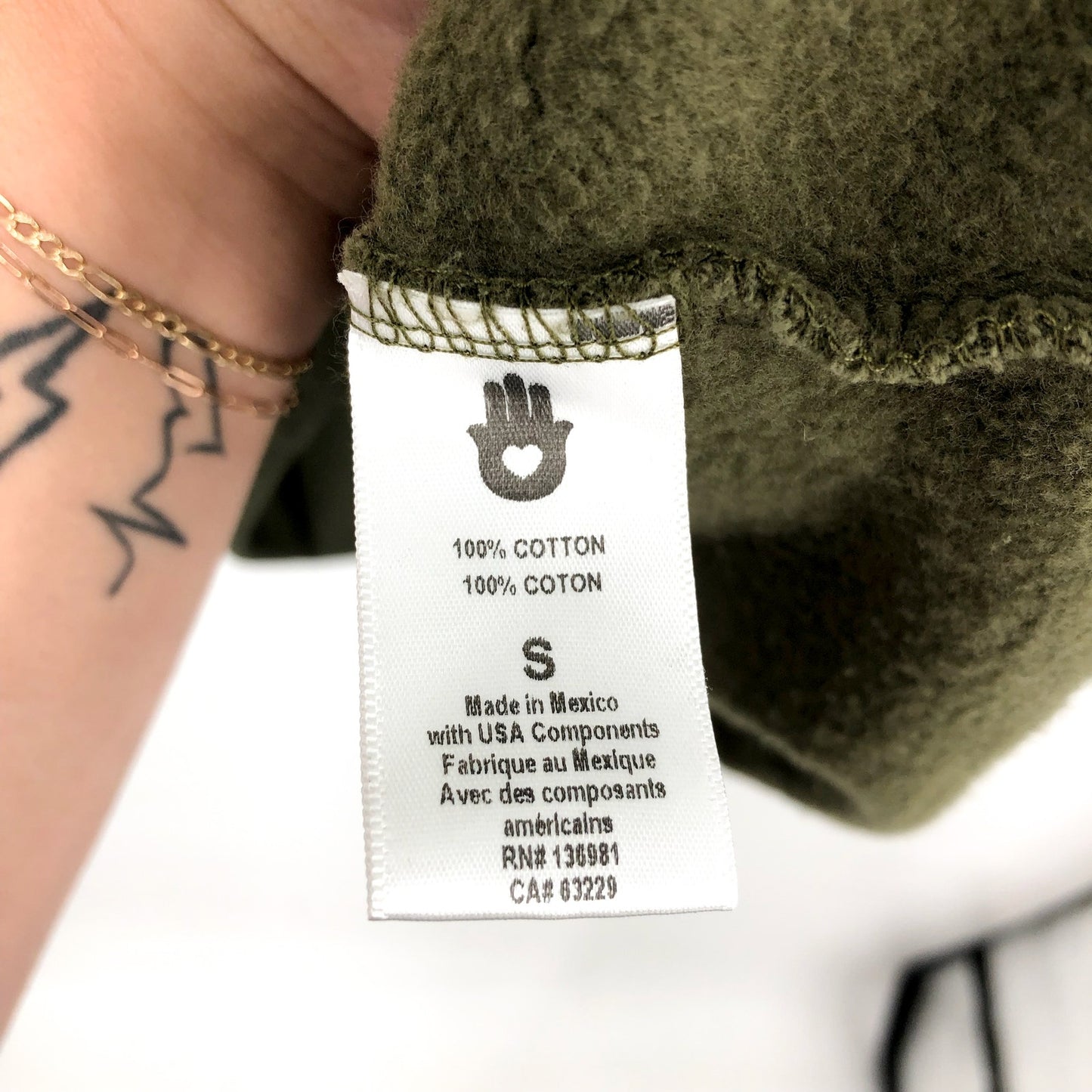 SPIRITUAL GANSTER Cosmic Energy Easy Hoodie Small Spruce Green Sweatshirt NWOT