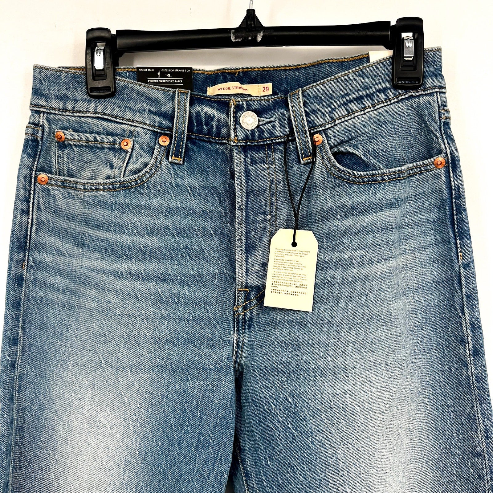 LEVI'S Womens Wedgie Straight Jeans 29x28 US 8 Calling All Blue 34964-0178 NWT