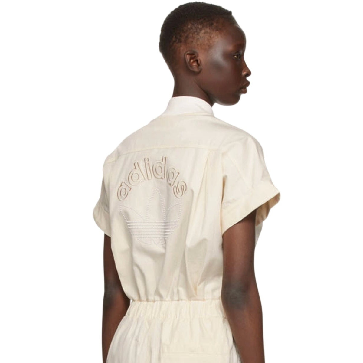 ADIDAS Women's Originals No-dye Jumpsuit Small Off-White Short Sleeve NWT