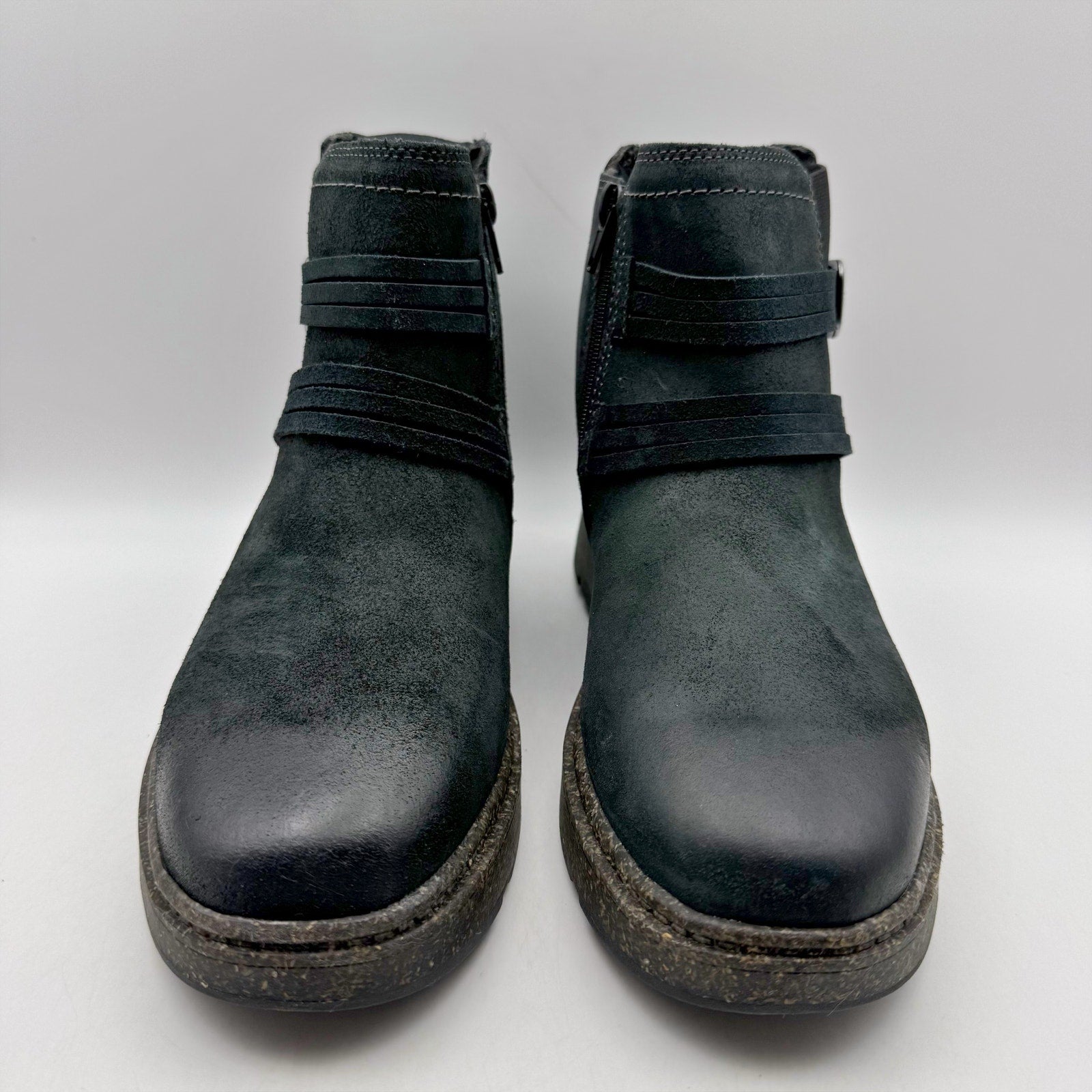Clarks Womens Noralyn Ankle Boots US 8.5 Wide EU 39.5 Black Suede NIB