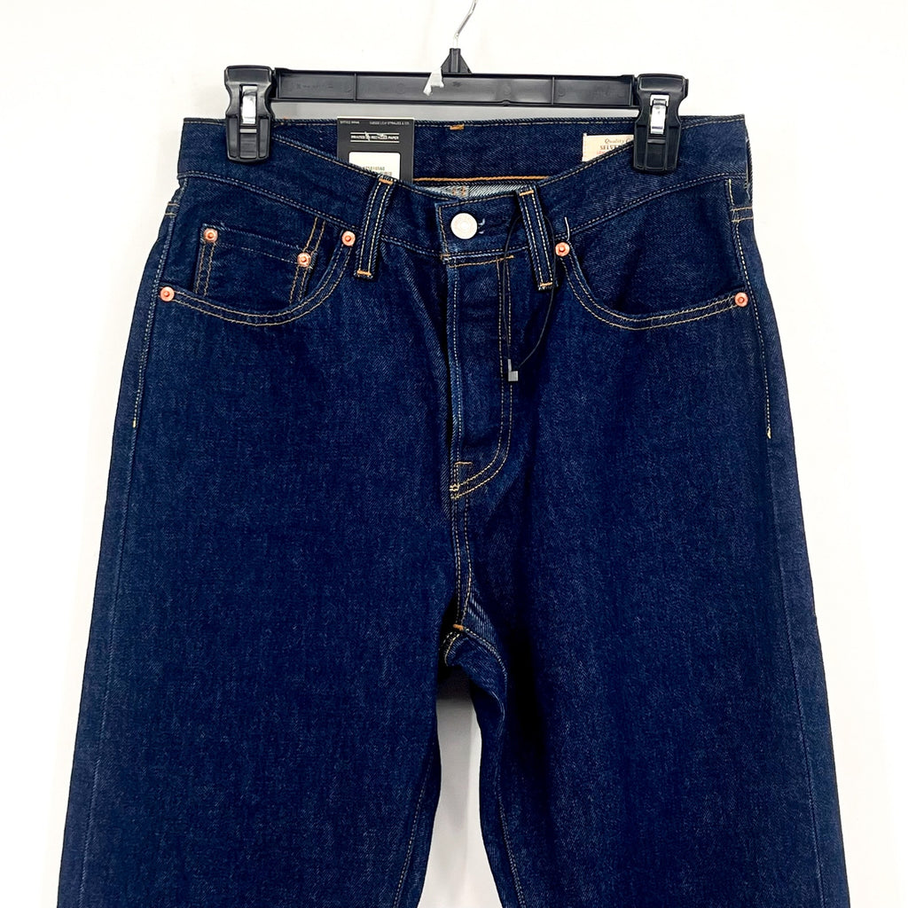 LEVI'S Women 501 Original Fit Selvedge Jean 27x32 US 4 Rinsey Dark 125010560 NWT