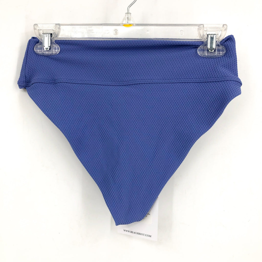 BEACH RIOT Women's Highway Bikini Bottom Medium Purple Periwinkle Waffle NWT