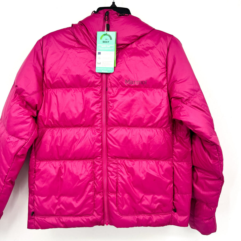 MARMOT Women's Guides Down Hoody Coat XS Pink Bright Fuchsia Puffer NWT