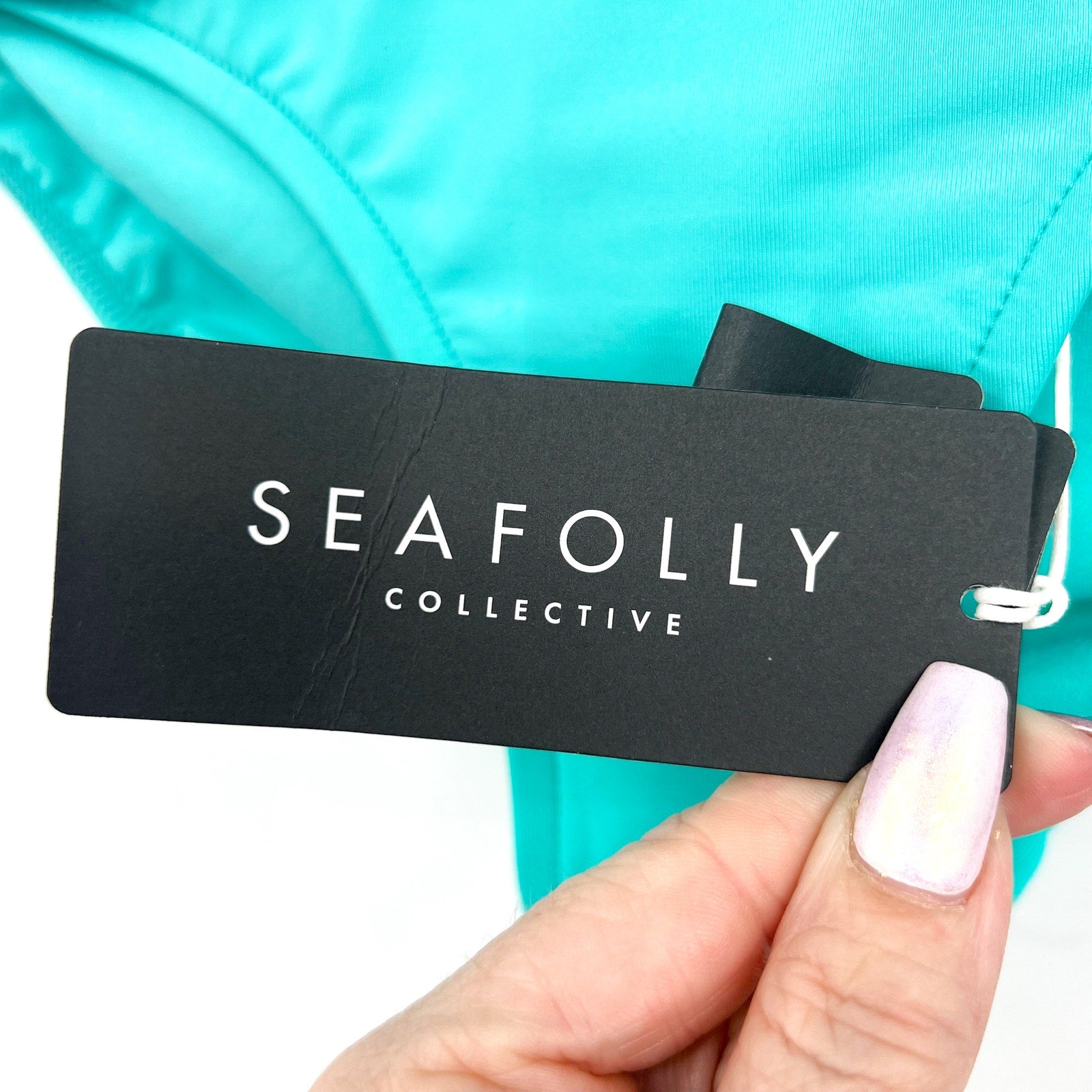 SEAFOLLY Women's Twist Band Hipster Bikini Bottom Size 6 Aquatic Blue NWT