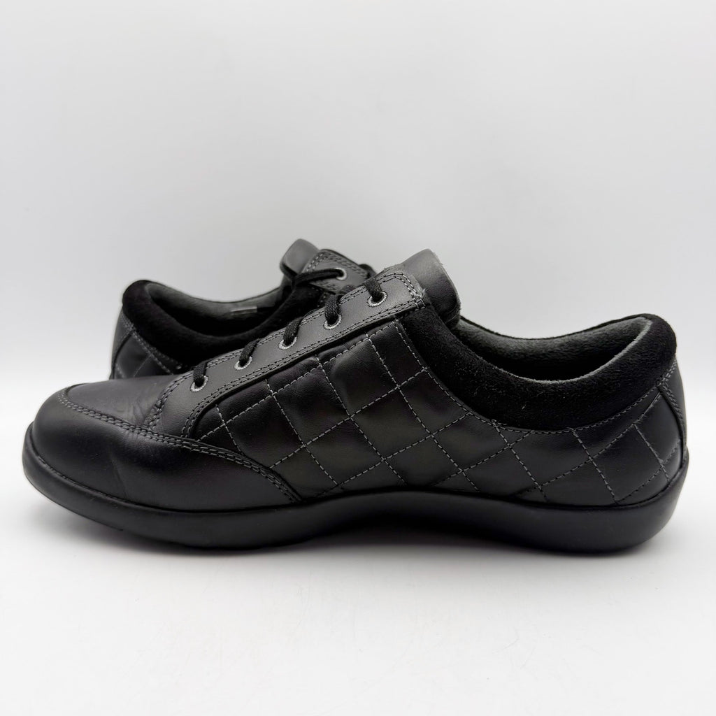 Anodyne Womens No. 75 Casual Sport Sneaker US 9.5 Wide EU 39.5 Black Leather