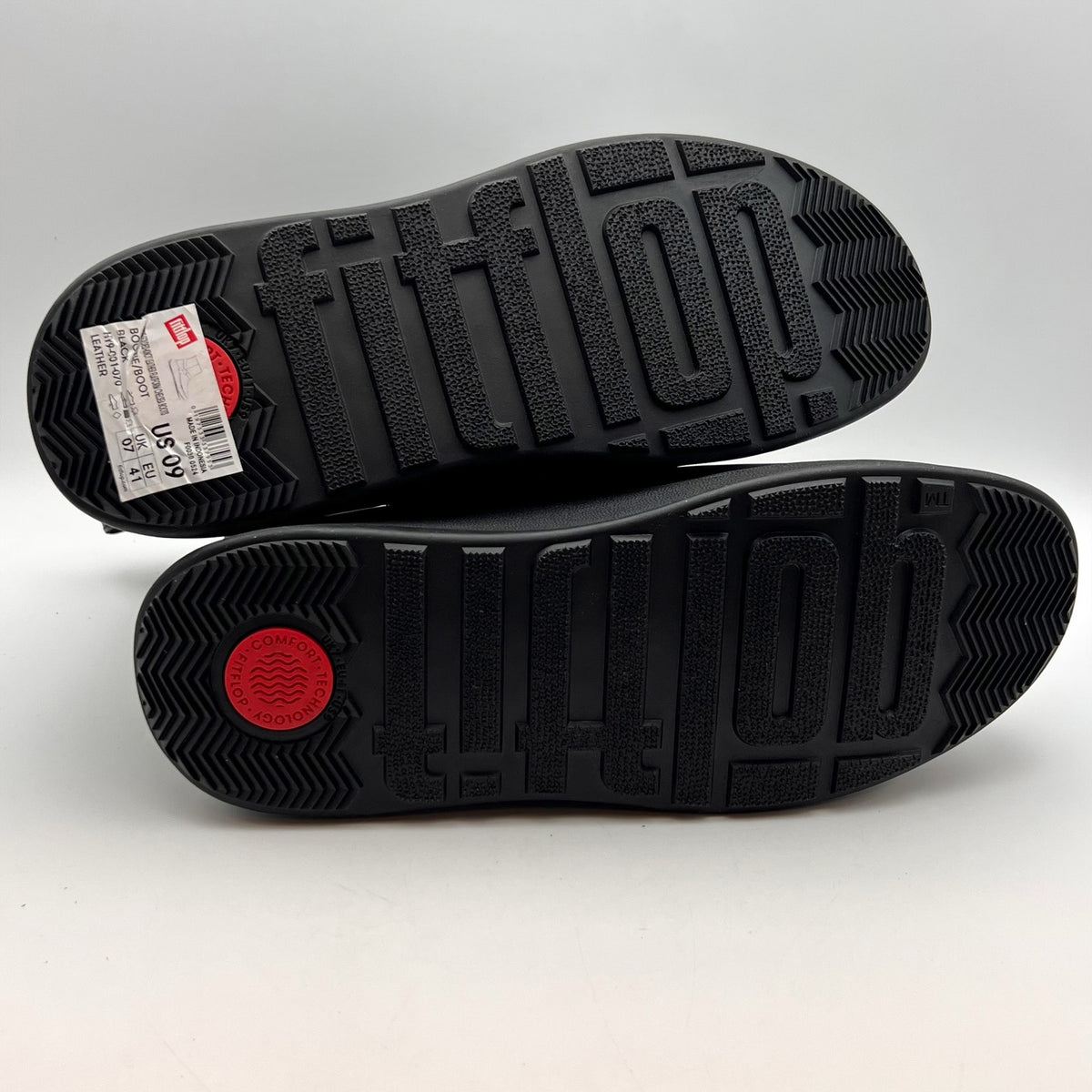 FitFlop Womens F-Mode Folded-Knot Flatform Boots Size 9 Black Leather NWOB