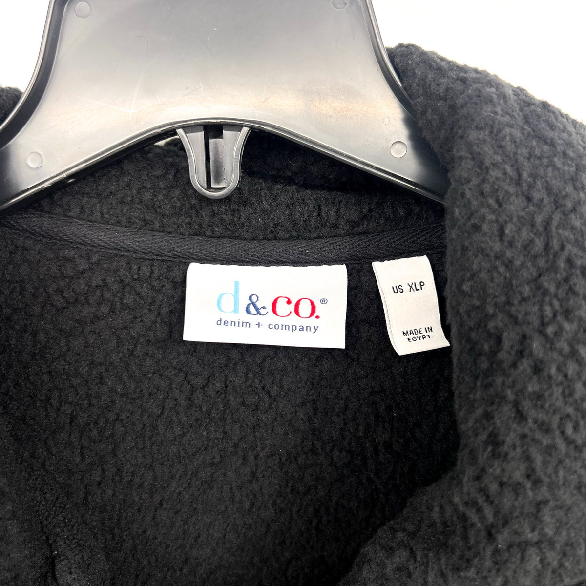 DENIM & CO. Women's Fleece Bonded Sherpa Jacket XL Petite Black NWOT