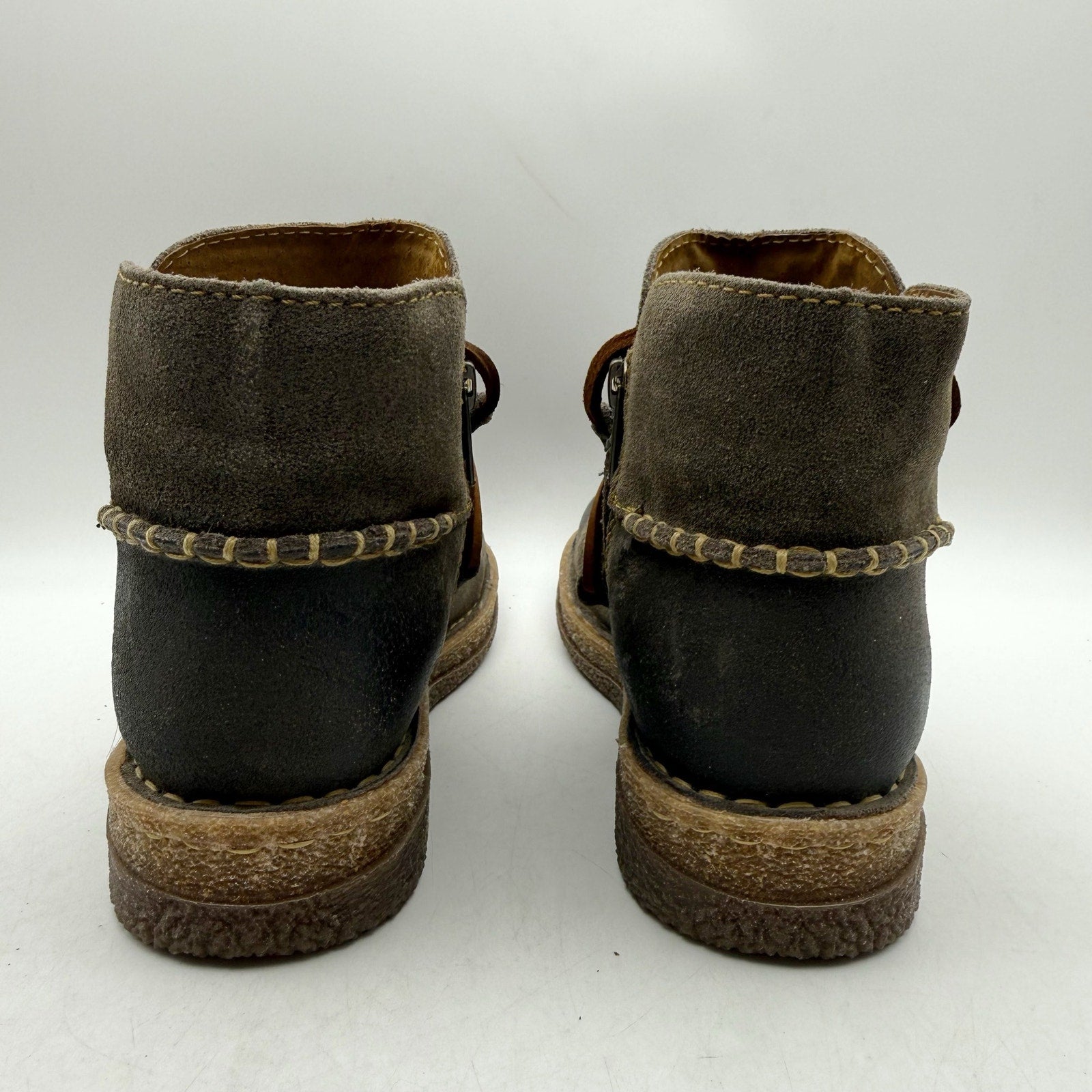 Born Womens Calyn Ankle Booties US 6 EU 36.5 Brown Grey Suede NWOB