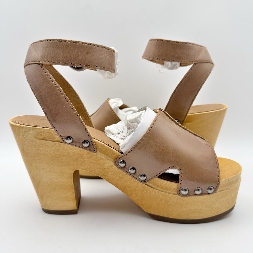 Frye Womens Zelda Seam Clog Sandals US 6.5M EU 37 Brown Leather NIB