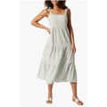 TOMMY BAHAMA Shoreline Stripe Midi Dress Large Green Gray White Cover-Up NWT