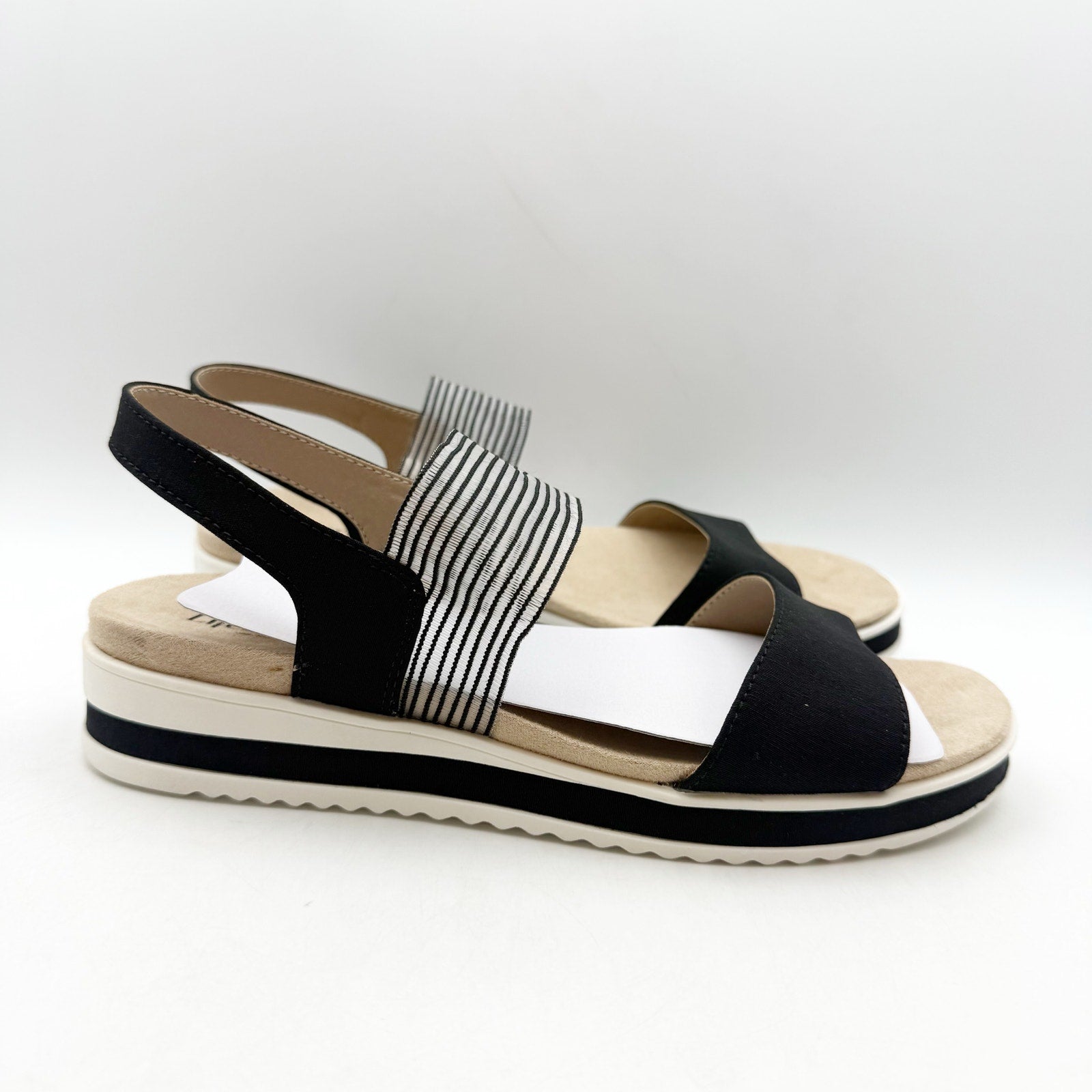 LifeStride Womens Zing Platform Sandals US 7.5 M EU 38 Black NIB
