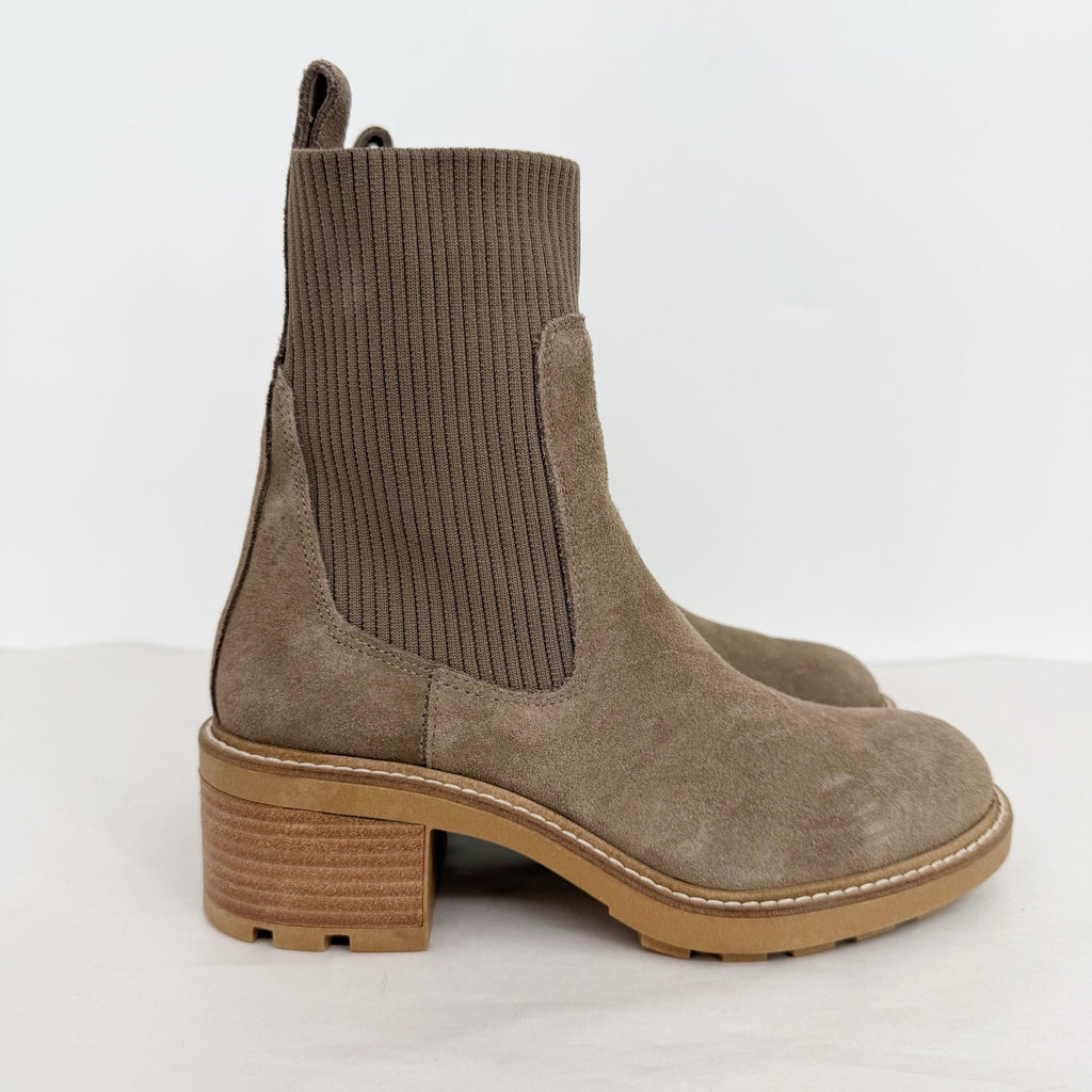 Steve Madden Womens Kiley Ankle Bootie US 7 M EU 37.5 Taupe Brown Suede NWOB