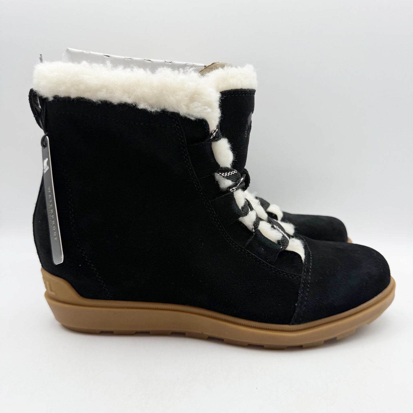 SOREL Womens Evie II Cozy Booties US 11 EU 42 Black Waterproof Leather NIB