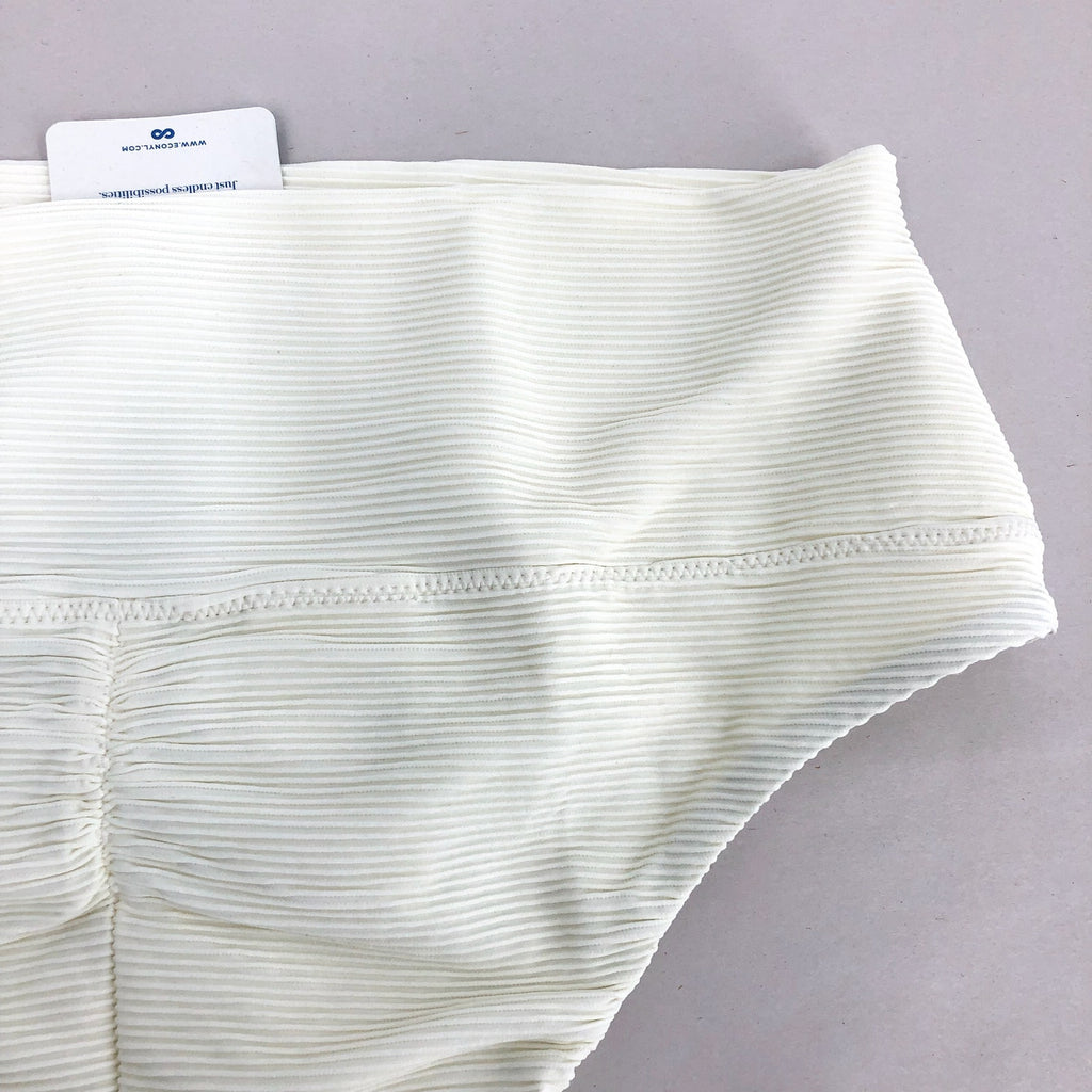PRANA Women's Aurelia Swim Bottoms Medium White Horchata Ottoman High Waist NWT