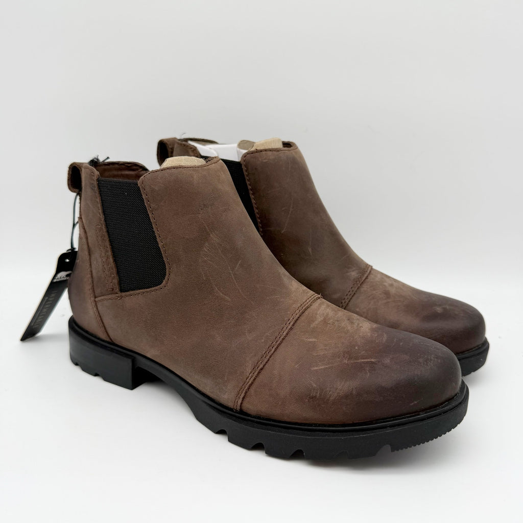 Sorel Womens Emelie lll Chelsea Ankle Bootie US 9 Brown Leather Waterproof NIB