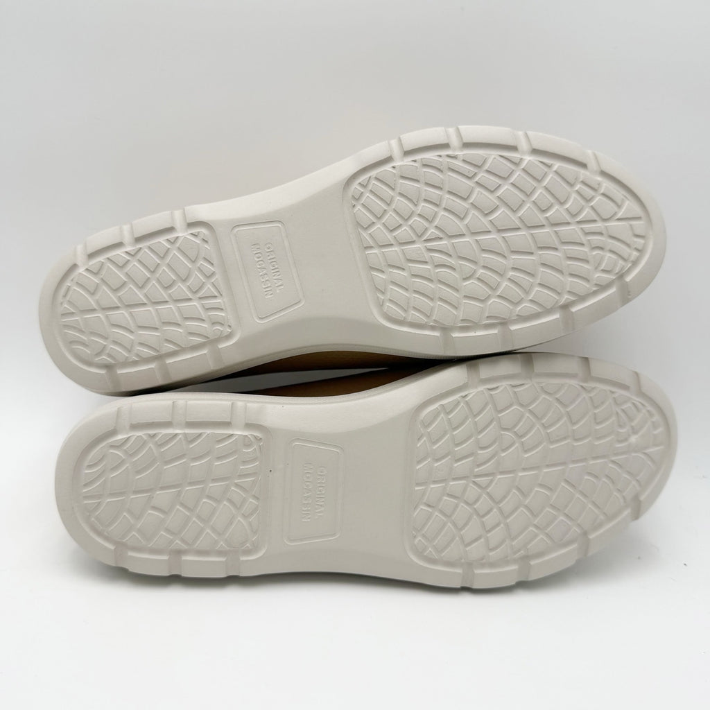 Naturalizer Womens Luanna Platform Loafers Size 6 M Beige Leather Slip On NIB