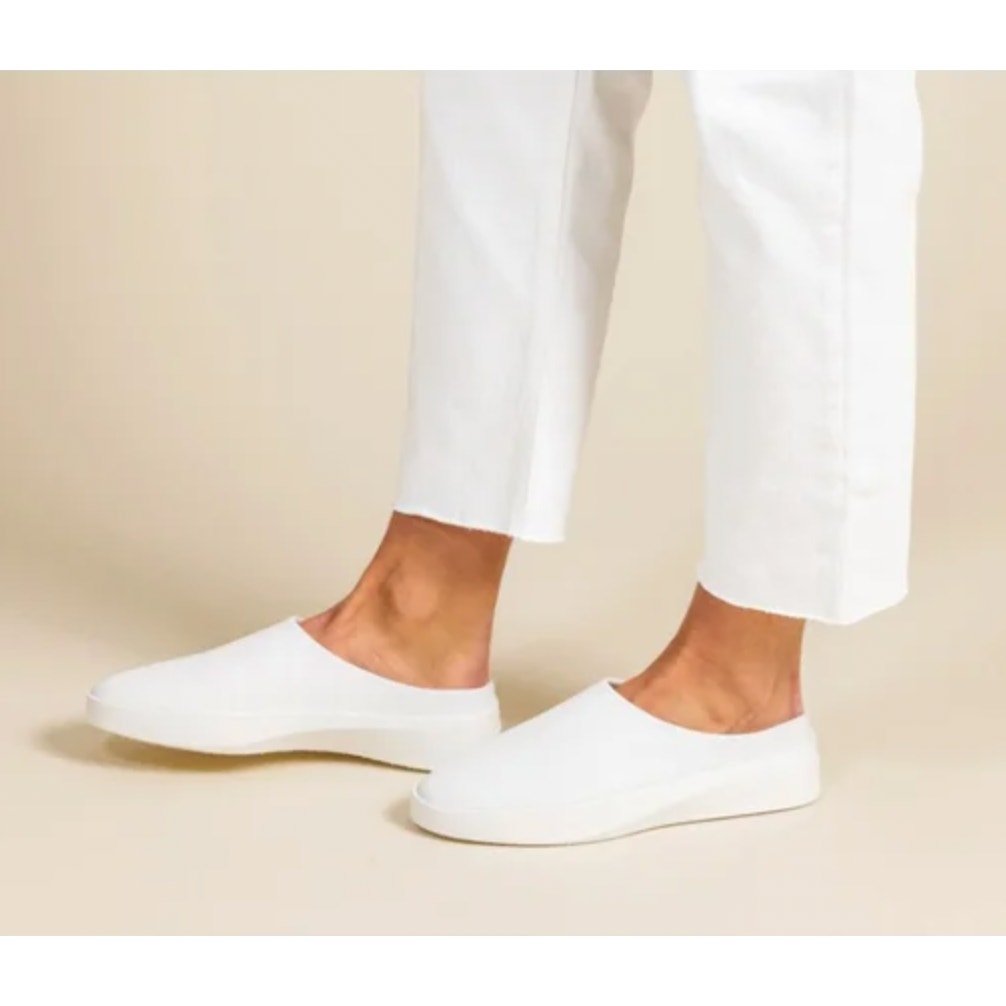 Wolf & Shepherd Cruise Mule Slip On Shoes Mens 7.5 Womens 9 White Leather NIB