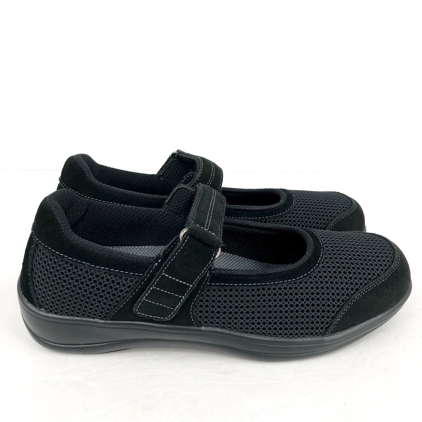ORTHOFEET Womens Chattanooga Mary Jane Flat US 11 Narrow Black Suede NIB