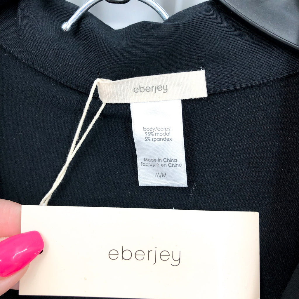 EBERJEY Gisele Relaxed Short PJ Set Medium Black Pink Sorbet TENCEL Modal NWT