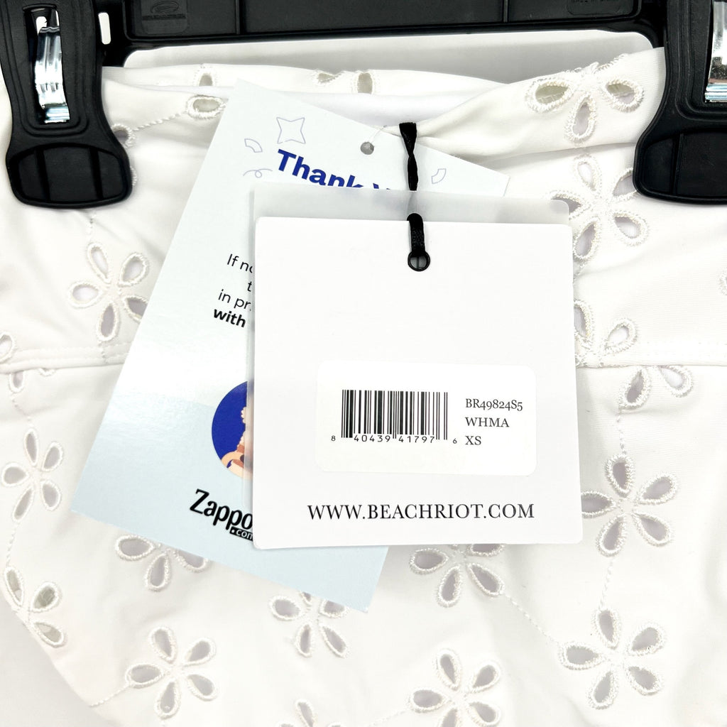 BEACH RIOT Women's Hazel Eyelet Bikini Bottom XS White Magnolia NWT