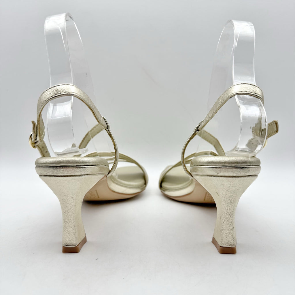 Naturalizer Womens Galaxy Heeled Sandals US 6 M EU 36 Gold Champagne NIB