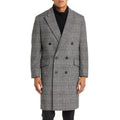NORDSTROM Mens Overcoat Medium Black White City Glenn Plaid Wool Blend NWT