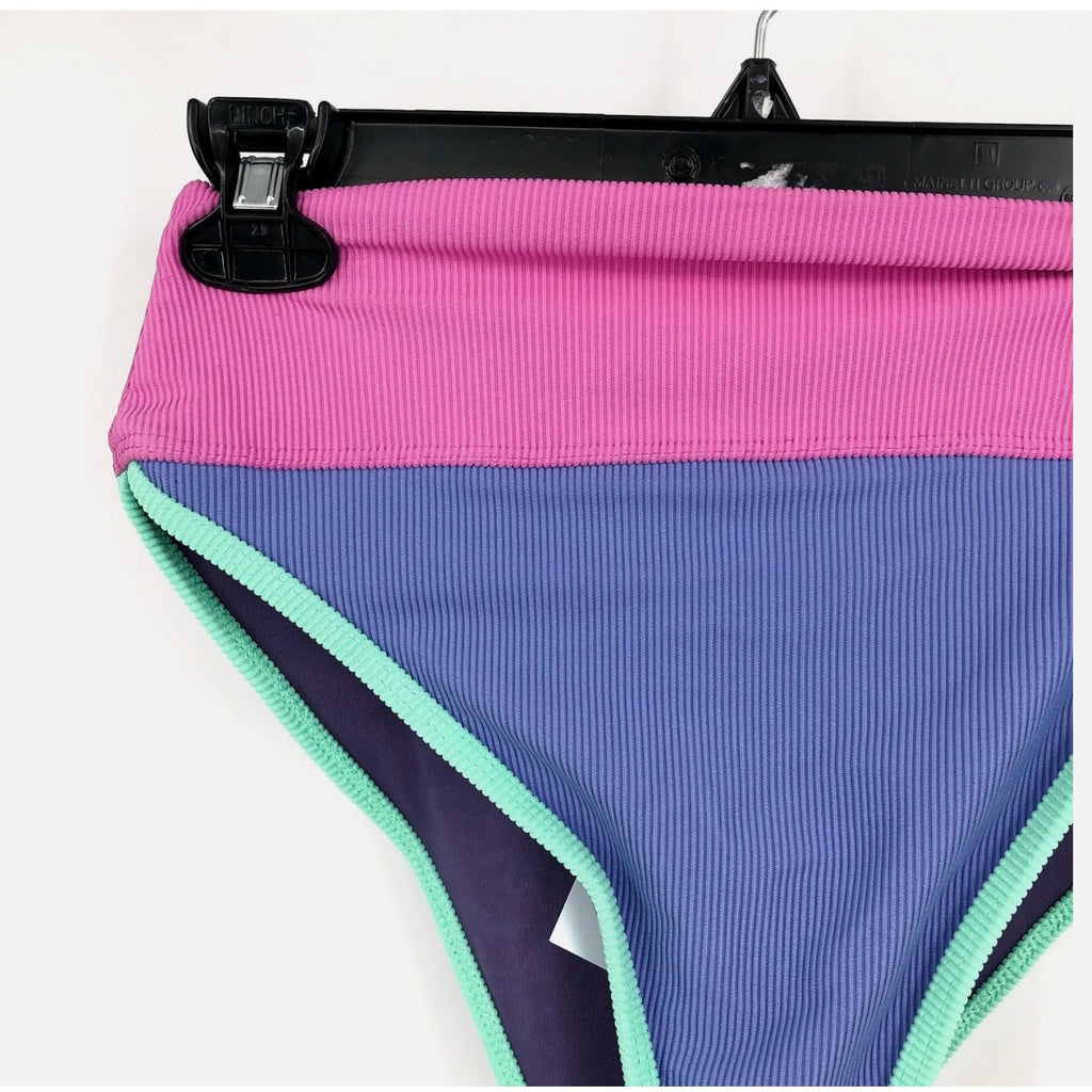 BEACH RIOT Women's Emmy High Waist Bikini Bottom XS Purple Pink High Tide NWT
