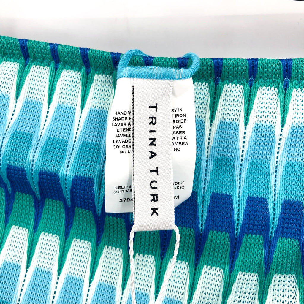 TRINA TURK Womens Moonray Side Tie Bikini Bottom Size 4 Blue Green Multi NWT