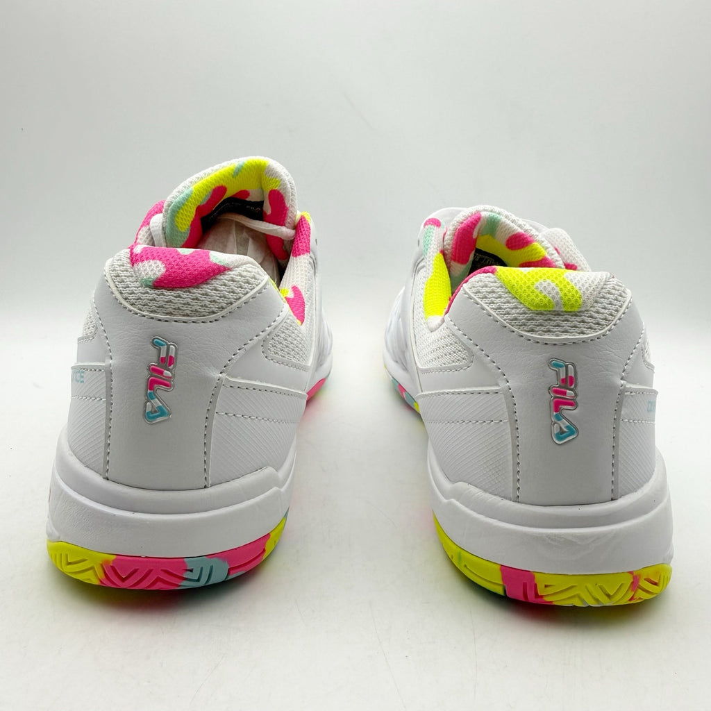 FILA Womens Double Bounce 3 Pickleball Athletic Shoes Size 11 White Neon NWOB