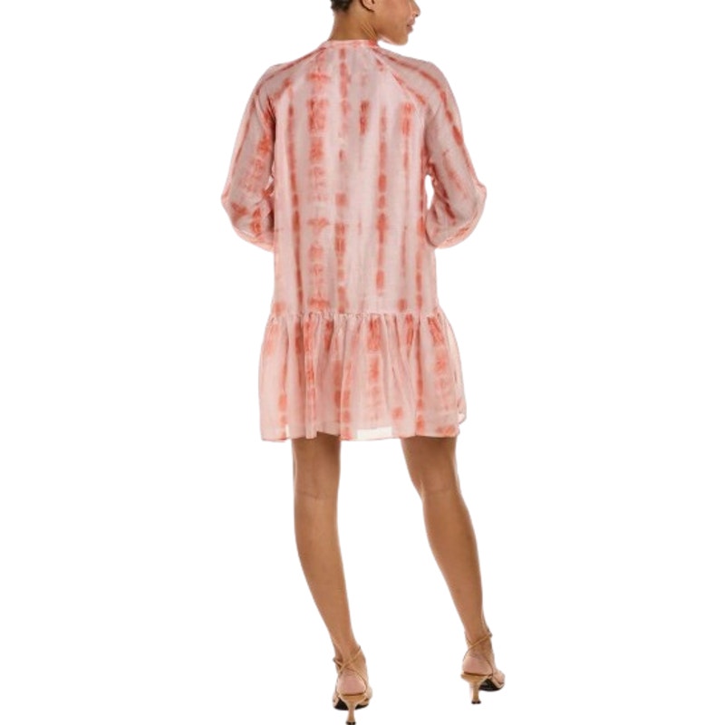MARIE OLIVER Women's Retta Shift Dress Small Pink Cranberry Dye Linen Silk NWT