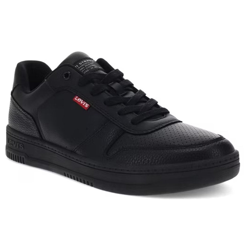LEVIS Mens Drive Lo Casual Sneakers Size 12 EU 46 Black Faux Leather NIB