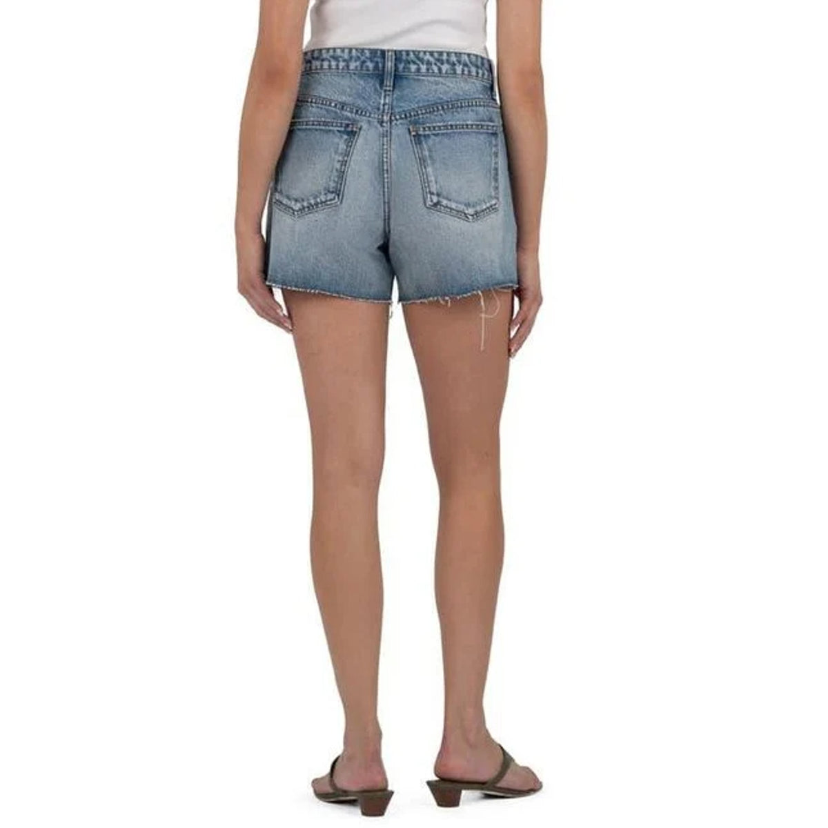 KUT FROM THE KLOTH Taylor Denim Shorts Size 8 Freedom Blue High Waist CutOff NWT