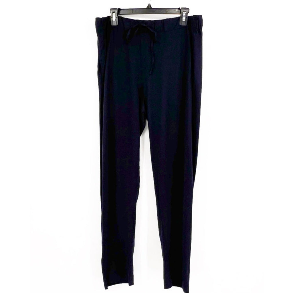 HANRO Men's Night & Day Long Cotton Pants XL Navy Blue Drawstring Pockets NWOT