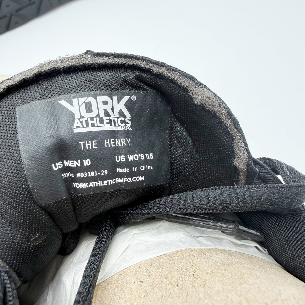 YORK Mens The Henry Runner Athletic Shoes Size 10 Black Cream Sneakers NIB