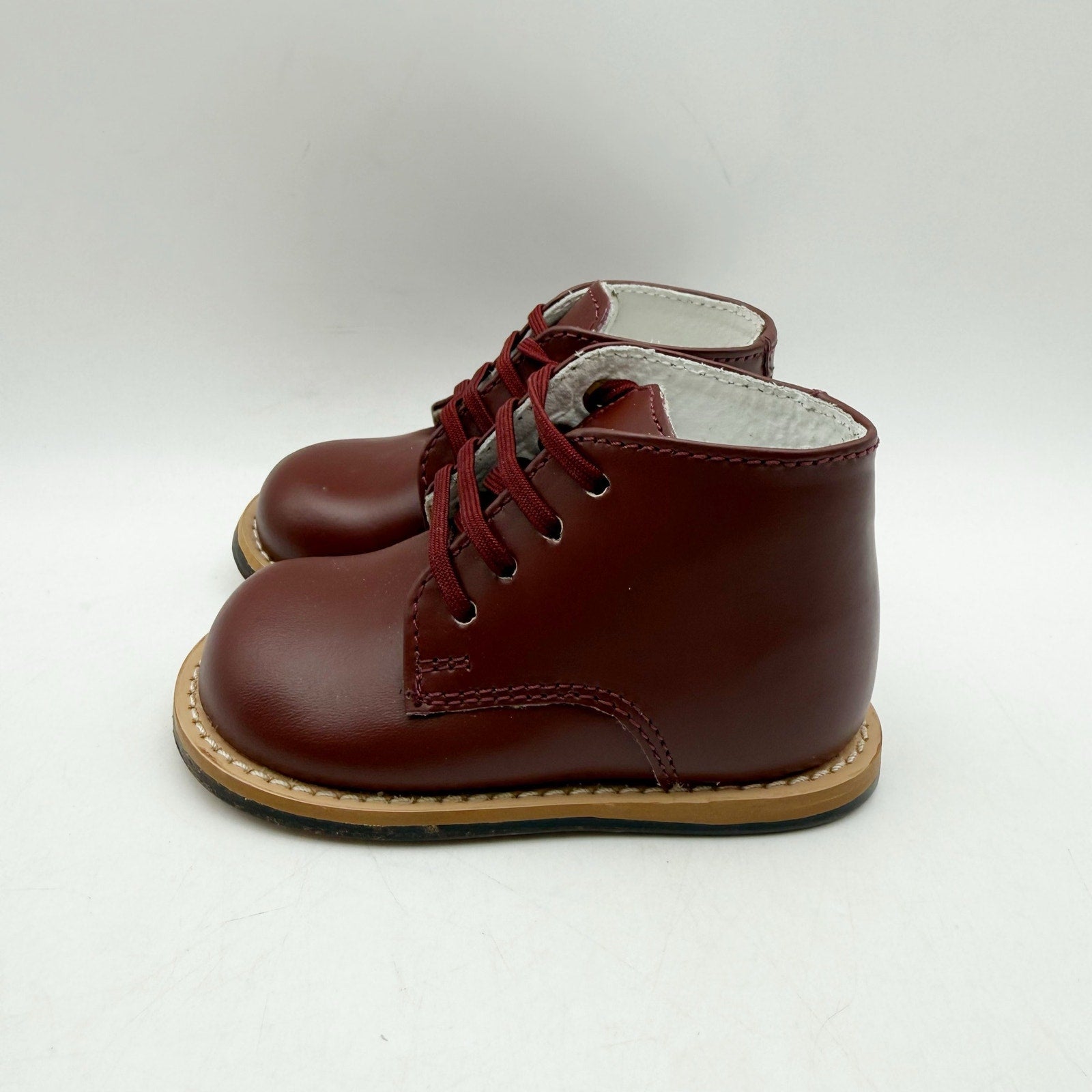 Josmo Baby Traditional First Walker Bootie US 4 Burgundy Red Leather NWOB
