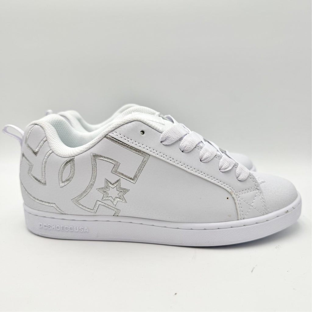 DC Womens Court Graffik Skate Sneakers Size 8 EU 39 White Leather NWOB