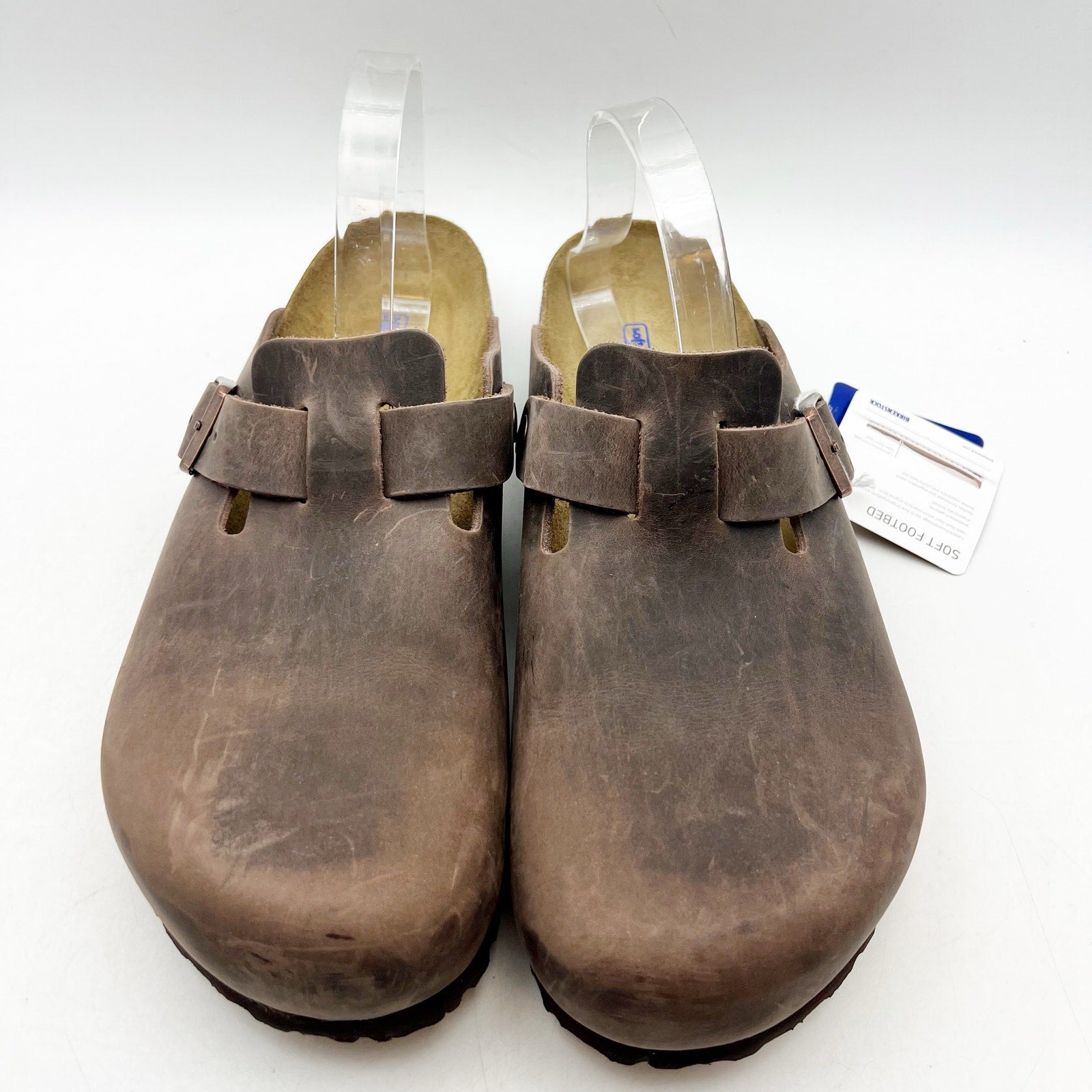 Birkenstock Mens Boston Clogs EU 44 US 11 Brown Leather Slip On NWOB