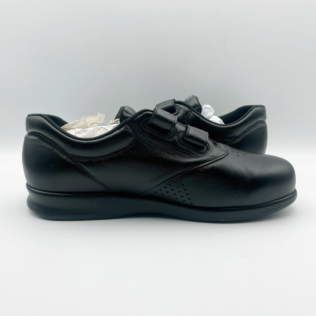 SAS Womens Me Too Adjustable Comfort Shoes US 11.5 WW EU 42 Black Leather NIB