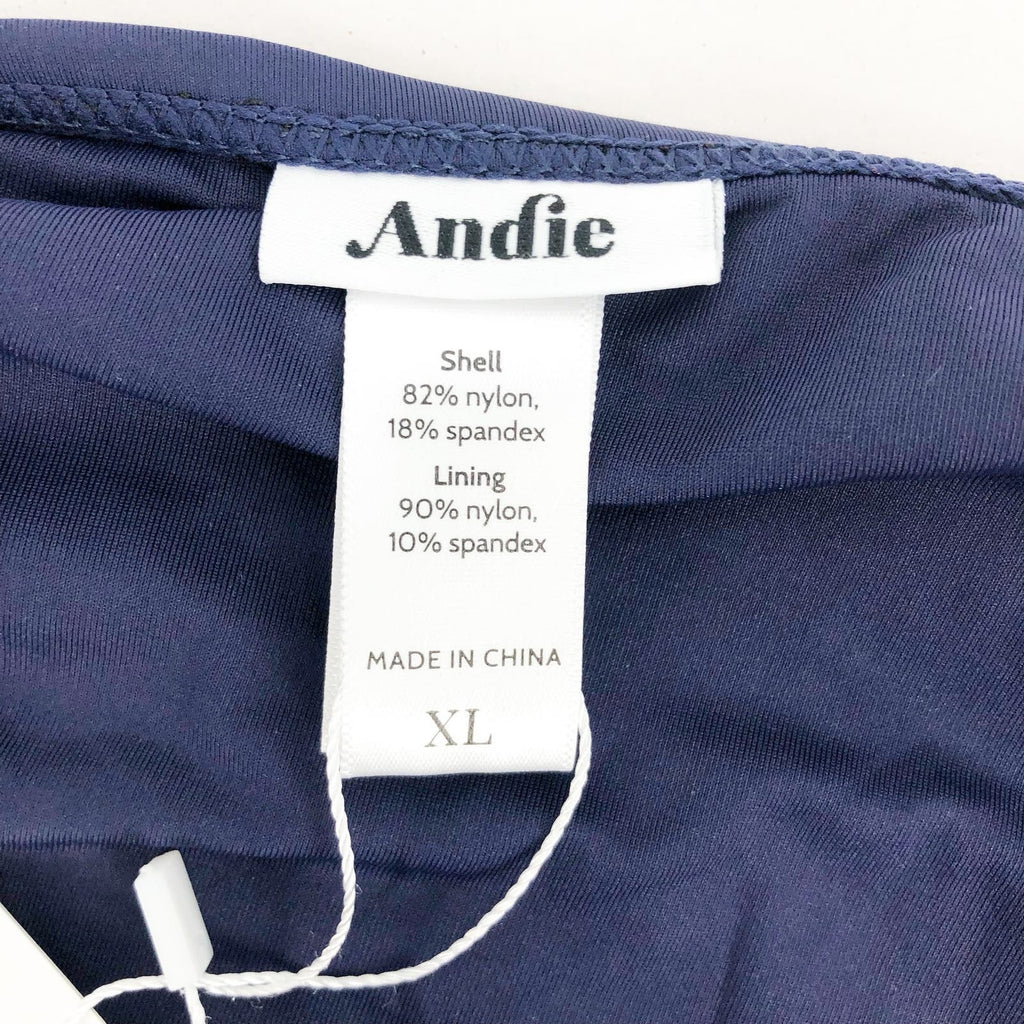 ANDIE SWIM Women's Bikini Bottom XL Navy Blue Classic Low Rise Suit NWT