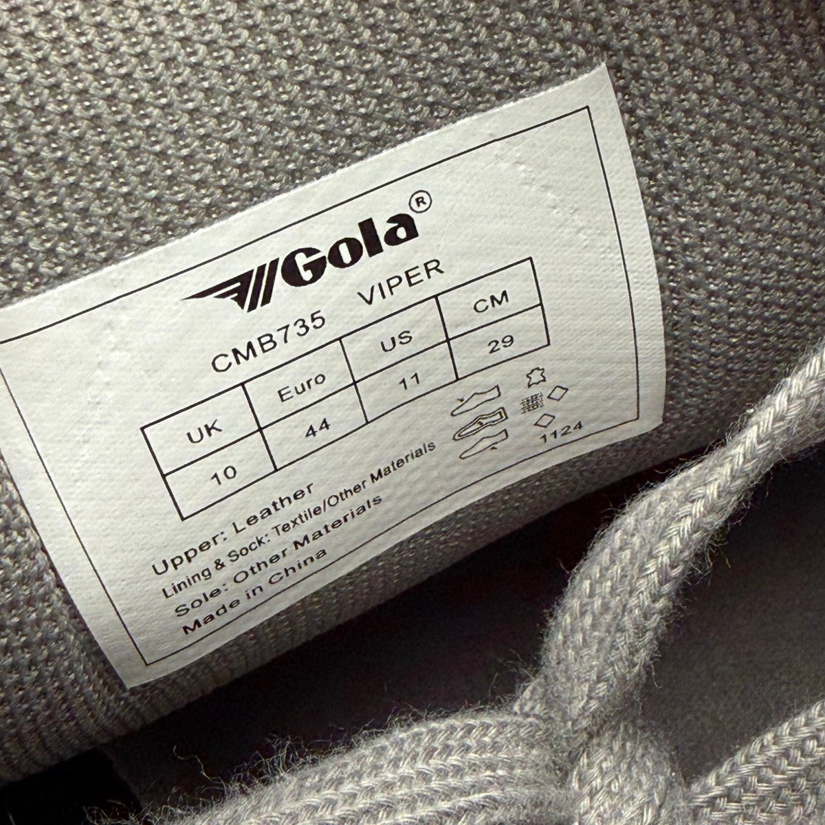 Gola Mens Viper Casual Sneakers Size 11 EU 44 Grey White Suede NWOB