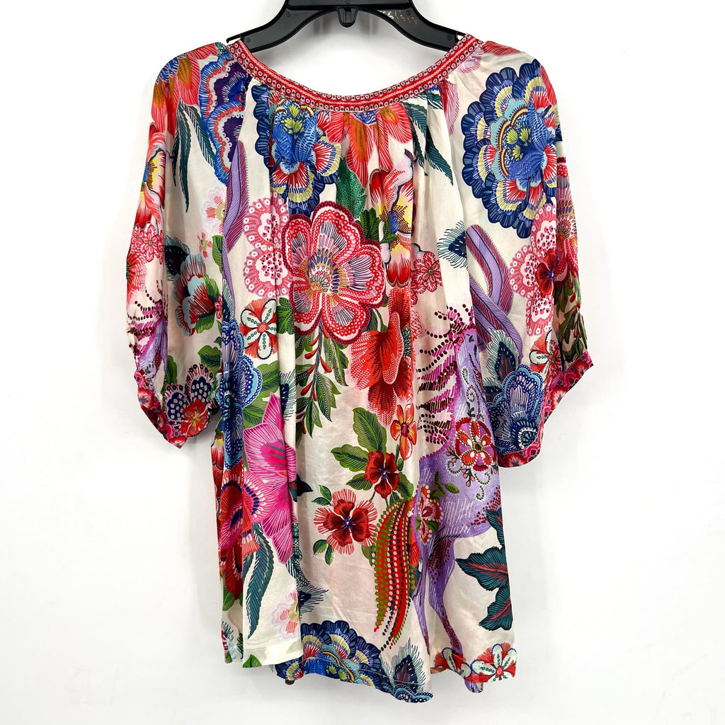 JOHNNY WAS Women's Avah Silk Blouse Medium Kallie Floral Button Down NWT