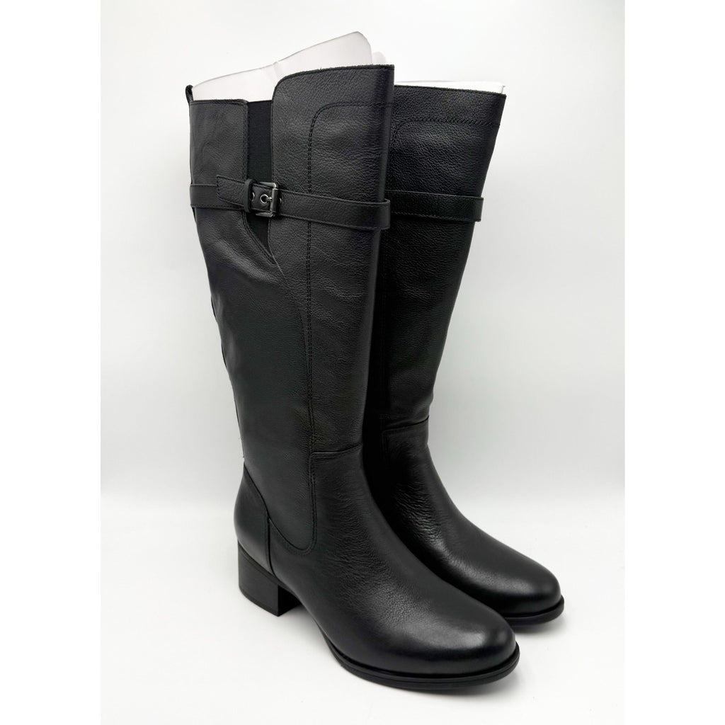 Naturalizer Womens Kenna Knee High Boots Size 9 M XWIDE CALF Black Leather NIB