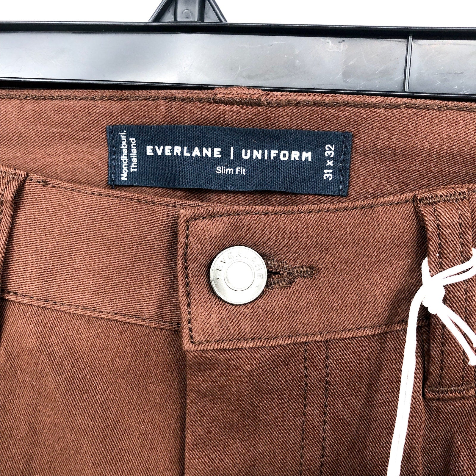 EVERLANE Men's Performance Pant 31x32 Brown Slim Fit Uniform 5-Pocket NWT