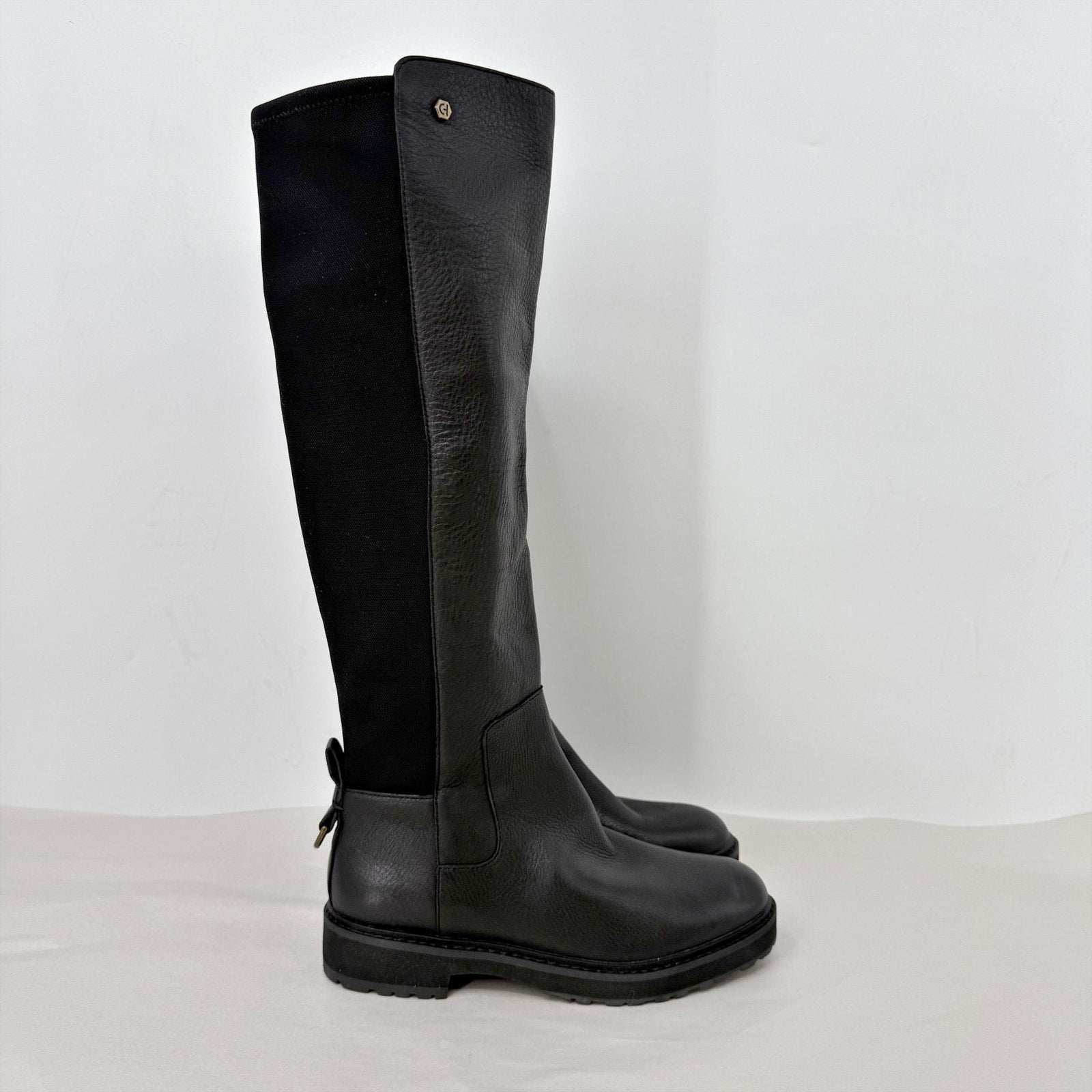 COLE HAAN Womens Greenwich Knee High Boots 6.5 M Black Leather Waterproof NWOB
