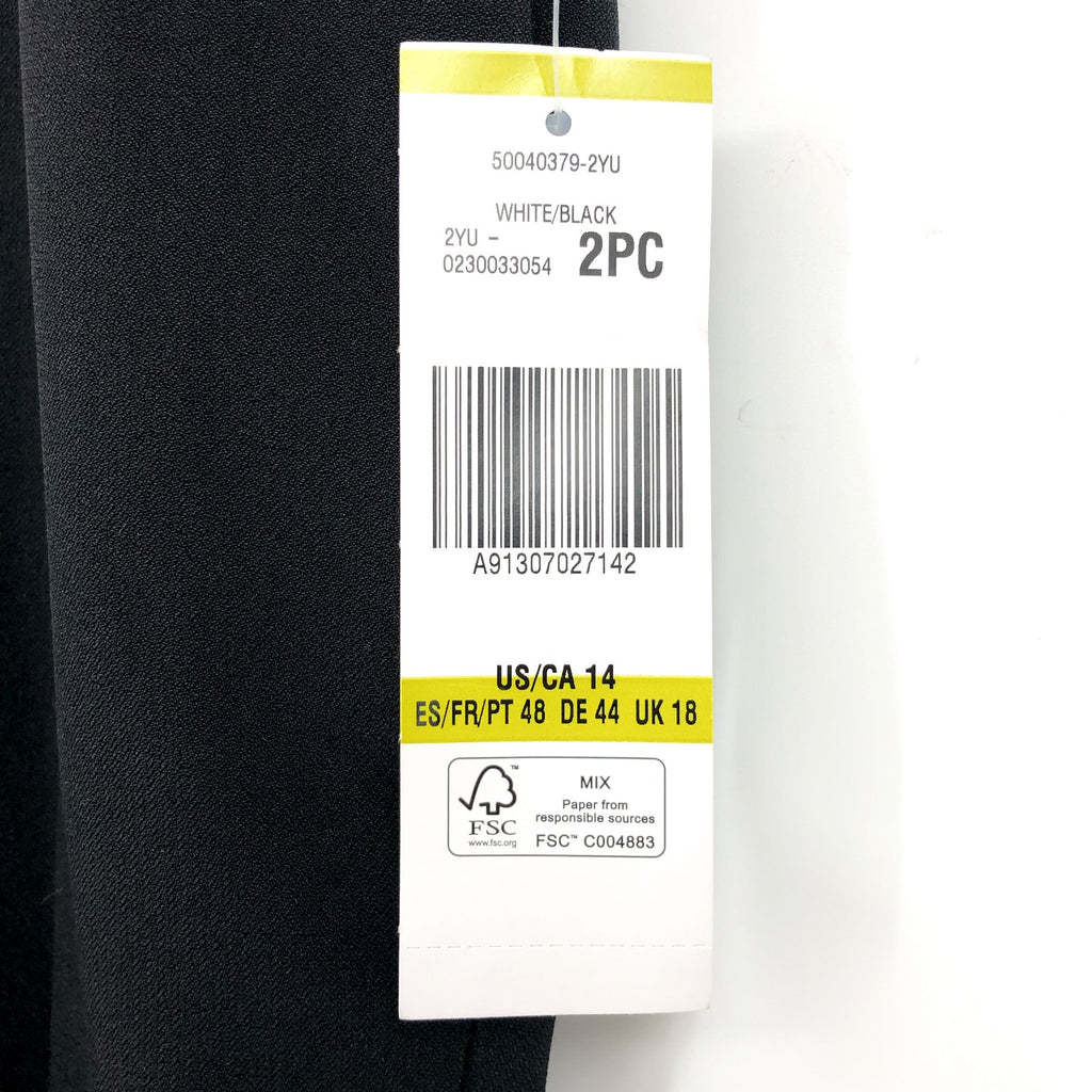 LE SUIT Women's Straight Leg Suit Pants Size 14 Black Flat Front Stretch NWT