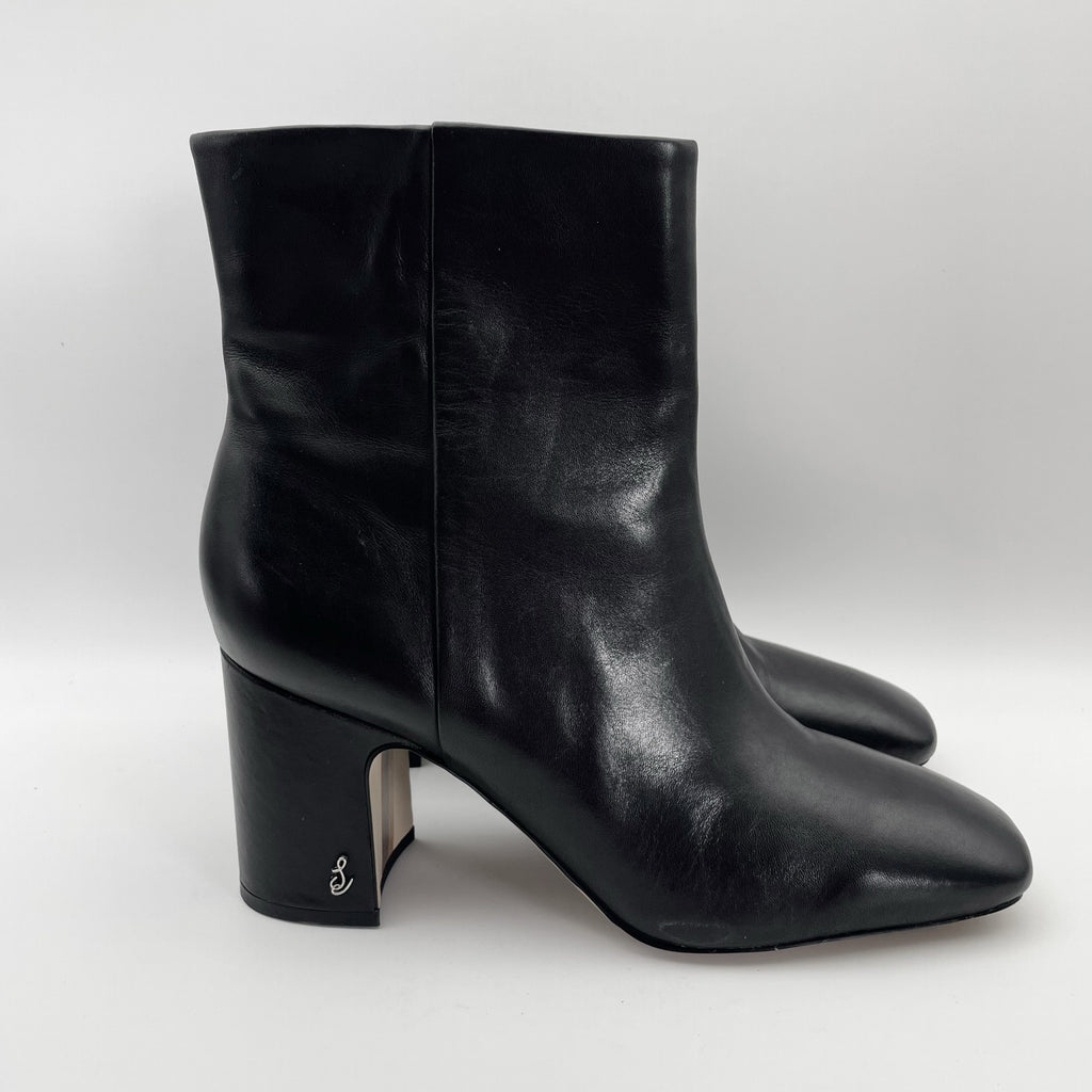 Sam Edelman Womens Fawn Heel Boot US 9.5 M Black Leather NWOB