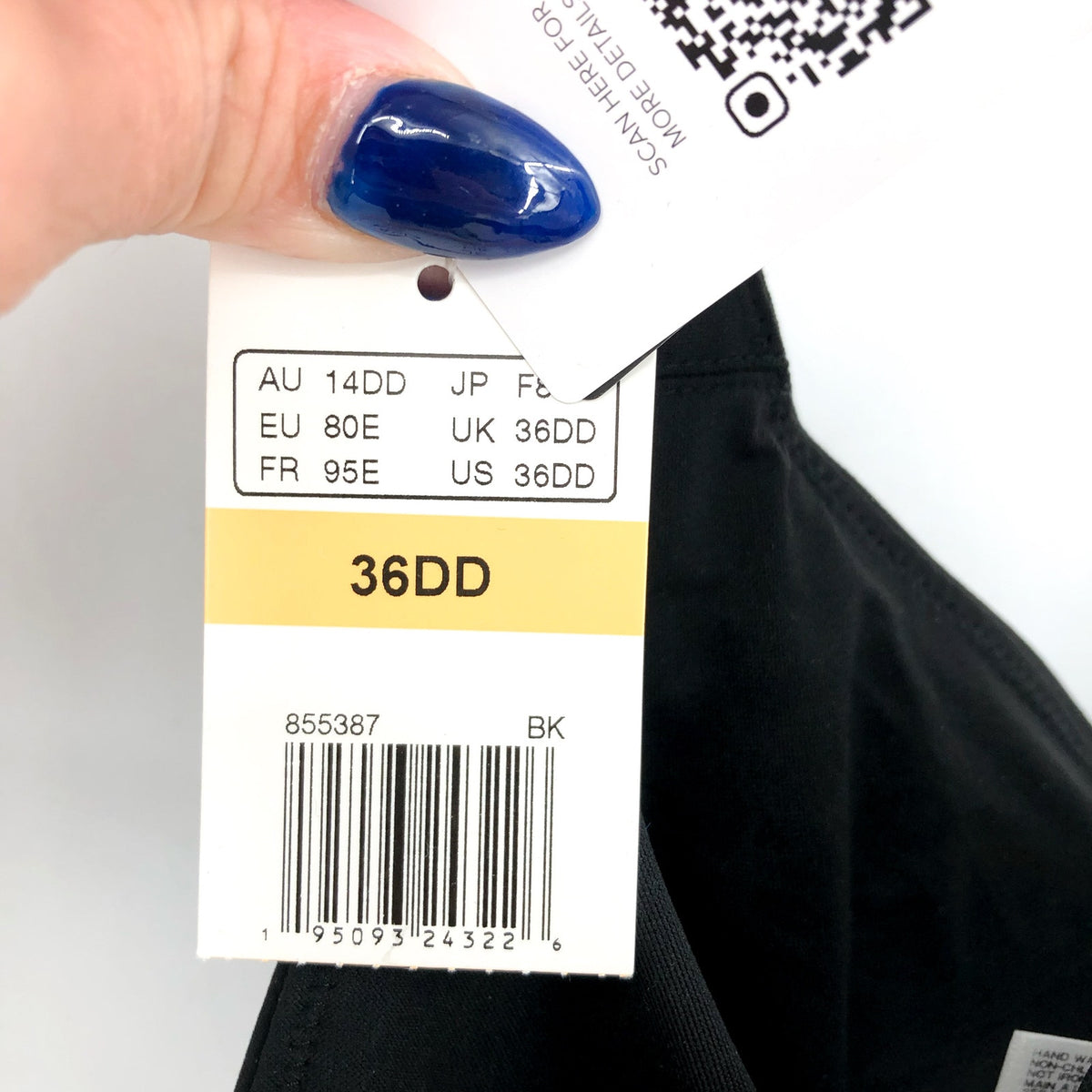 WACOAL Shape Revelation Pendulous Underwire Bra 36DD Black Full 855387 NWT