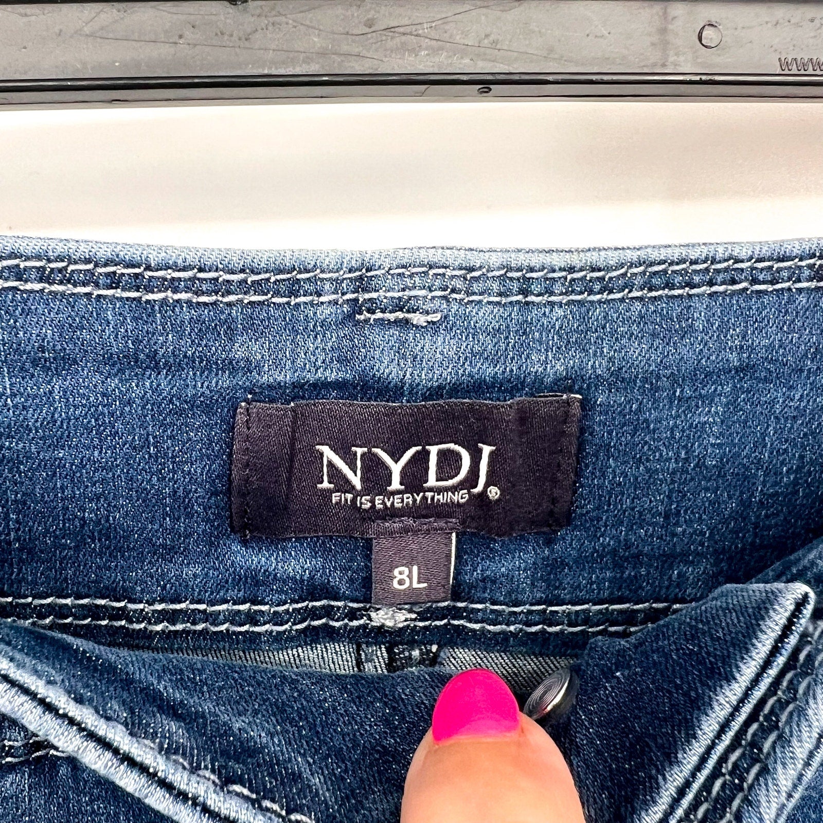 NYDJ Womens Cool Embrace Major Wide Leg Capri Jeans Size 8L Compass Blue NWT