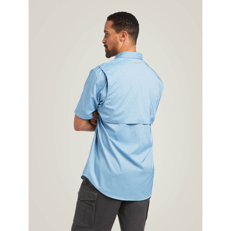 ARIAT Men's Rebar Made Tough VentTEK Work Shirt XL Blue Deep Water Heather NWT