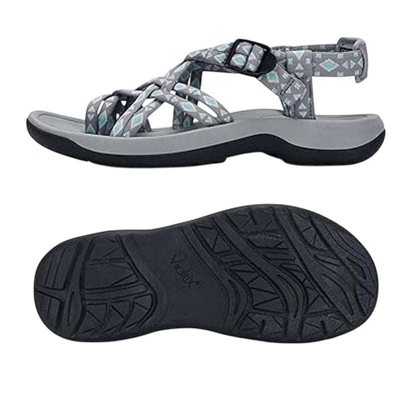 Viakix Womens Siena Hiking Sandals US 6 EU 37 Grey Black Water Resistant NIB